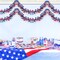 59.06 ft (9-Piece) 4th of July Tinsel Garland Decorations, Red White & Blue Patriotic Fringe Decor for Independence Day, Memorial Day, and Party Supplies
